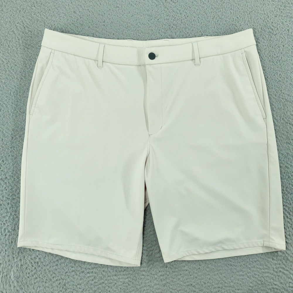 Johnnie-O Prep-Formance Shorts Mens 40 Beige 9 Inch Golf Chino JMSH1700